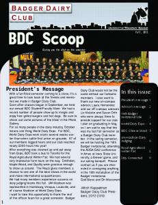 Newsletter 2012 BDC Scoop - Badger Dairy Club