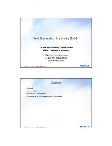 Next Generation Networks (NGN) Outline