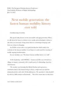 Next mobile generation