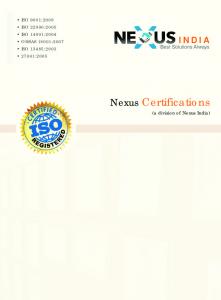 Nexus Certifications - NEXUS INDIA