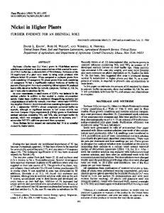 Nickel in Higher Plants - NCBI