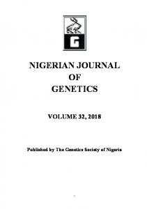 nigerian journal of genetics