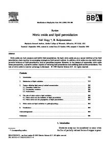 Nitric oxide and lipid peroxidation