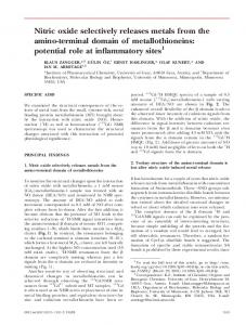 Nitric oxide selectively releases metals from the ... - The FASEB Journal