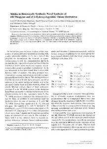 Nitriles in Heterocyclic Synthesis: Novel Synthesis of