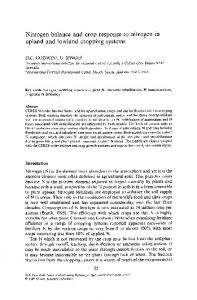 Nitrogen balance and crop response to nitrogen in ... - Springer Link