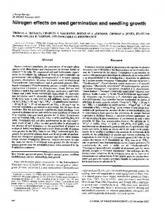 Nitrogen effects on seed germination and seedling growth