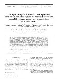Nitrogen isotope fractionation during nitrate ... - Inter Research