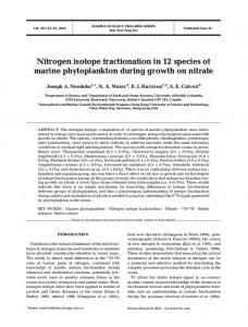 Nitrogen isotope fractionation in 12 species of marine phytoplankton ...