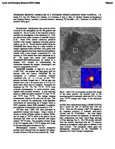 NITROGEN ISOTOPIC ANOMALIES IN A HYDROUS ...