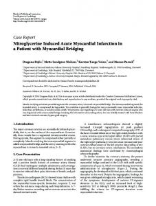 Nitroglycerine Induced Acute Myocardial Infarction in a Patient with ...