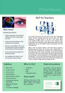 NLP for Teachers - Developing Potential