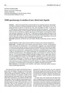 NMR spectroscopy in studies of new chiral ionic liquids