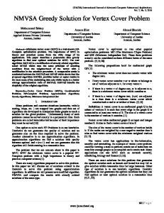 NMVSA Greedy Solution for Vertex Cover Problem - The Science and ...
