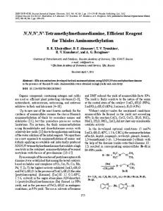 N,N,N',N'-Tetramethylmethanediamine, Efficient ... - Springer Link