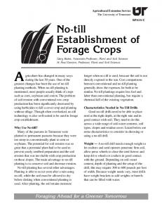 No-Till Establishment of Forage Crops