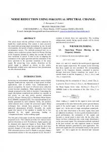 noise reduction using perceptual spectral change. - cairn