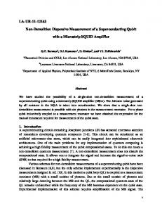 Non-Demolition Dispersive Measurement of a Superconducting ... - arXiv