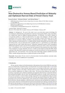 Non-Destructive Sensor-Based Prediction of Maturity and ... - MDPI