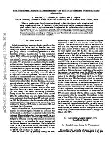 Non-Hermitian Acoustic Metamaterials: the role of Exceptional Points ...