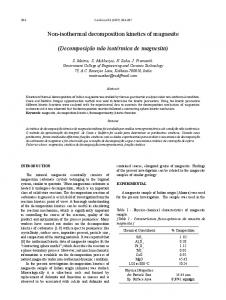 Non-isothermal decomposition kinetics of magnesite - SciELO