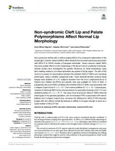 Non-syndromic Cleft Lip and Palate