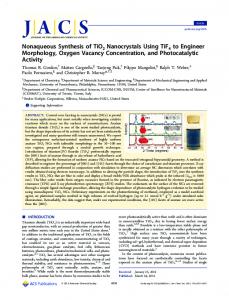 Nonaqueous Synthesis of TiO2 Nanocrystals ... - ACS Publications