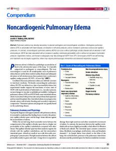 Noncardiogenic Pulmonary Edema