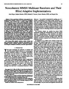 Noncoherent MMSE multiuser receivers and their blind ... - IEEE Xplore