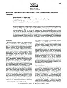 Noncovalent Functionalization of Single-Walled Carbon Nanotubes