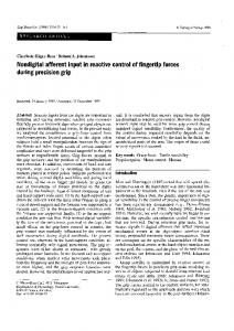 Nondigital afferent input in reactive control of fingertip ... - CiteSeerX