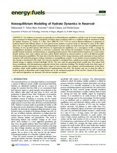 Nonequilibrium Modeling of Hydrate Dynamics in Reservoir