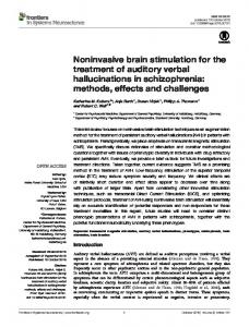 Noninvasive brain stimulation for the treatment of auditory ... - Core