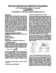 Nonlinear Algorithms for Static-Rank Computation