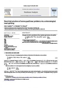 Nonlinear Analysis Nontrivial solutions of some quasilinear ... - My FIT