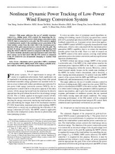 Nonlinear Dynamic Power Tracking of Low-Power Wind ... - IEEE Xplore