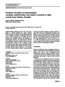 Nonlinear dynamics of meteorological variables: multifractality and ...