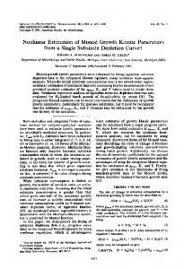 Nonlinear Estimation of Monod GrowthKinetic Parameters - NCBI