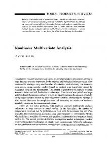 Nonlinear Multivariate Analysis