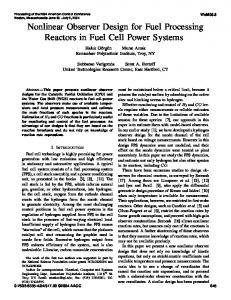 Nonlinear Observer Design for Fuel Processing Reactors in Fuel Cell ...