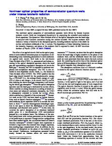 Nonlinear optical properties of semiconductor ...