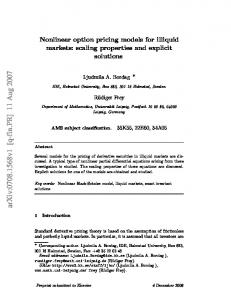 Nonlinear option pricing models for illiquid markets: scaling properties