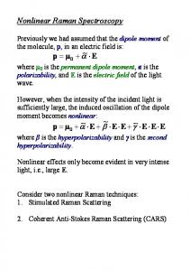 Nonlinear Raman Spectroscopy