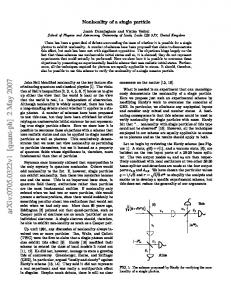 Nonlocality of a single particle