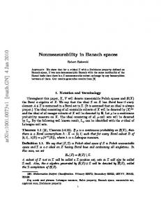 Nonmeasurability in Banach spaces