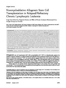 Nonmyeloablative allogeneic stem cell ... - Wiley Online Library