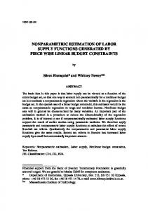 nonparametric estimation of labor supply functions ... - Diva Portal