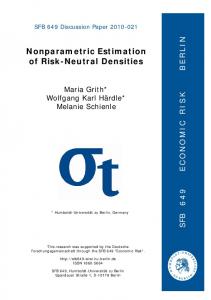 Nonparametric Estimation of Risk-Neutral Densities - Humboldt ...