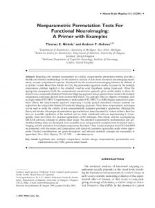 Nonparametric Permutation Tests For Functional Neuroimaging: A ...