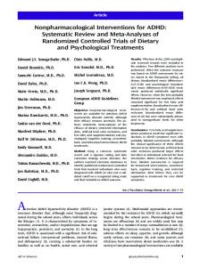 Nonpharmacological Interventions for ADHD - Talking About The ...